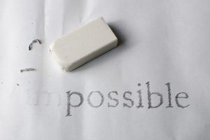 Text erasing "Im" from "Impossible"
